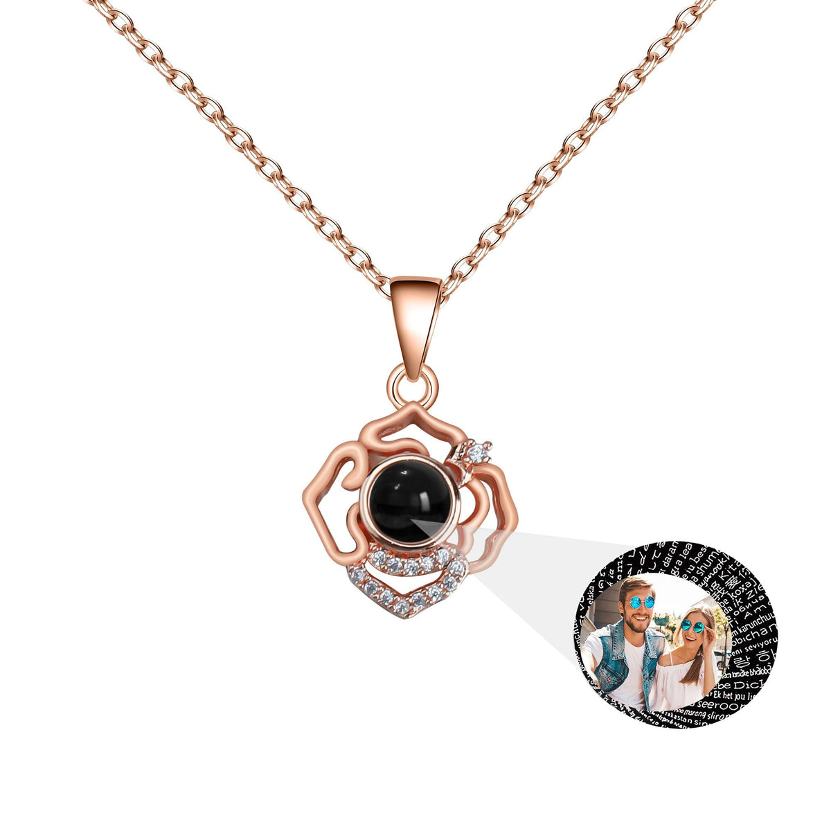 Petals for customized photos Necklace Wedding Romantic Memory Projection Necklace - MERGE.DAY.1.FREESTYLE