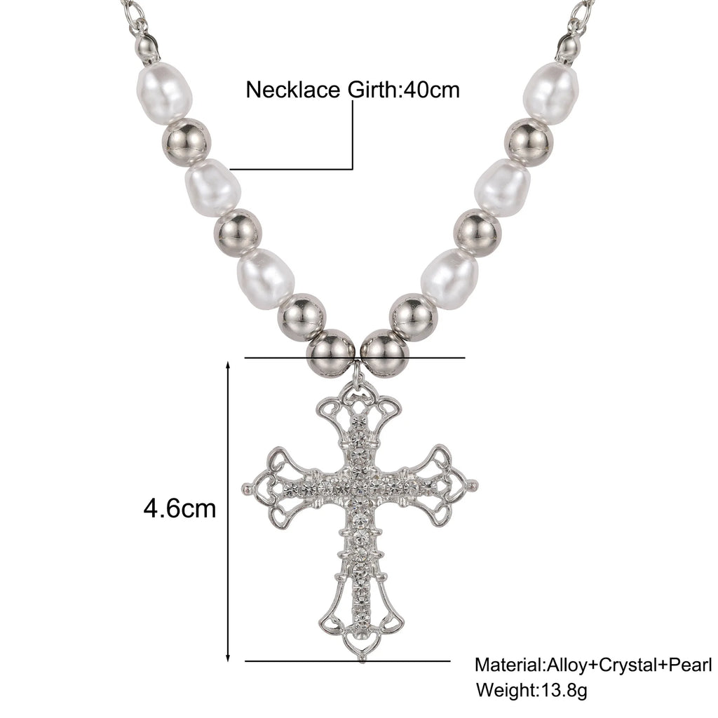 pearl cross necklace Pendant - MERGE.DAY.1.FREESTYLE
