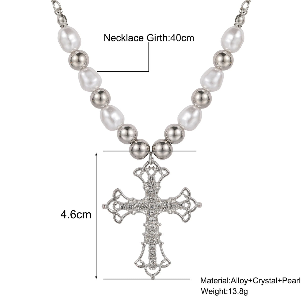 pearl cross necklace Pendant - MERGE.DAY.1.FREESTYLE