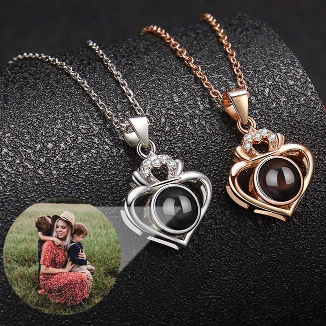 Customized Projection Necklace Heart Photo Projection Necklace for Women Girl Friend Ladies Gifts - MERGE.DAY.1.FREESTYLE