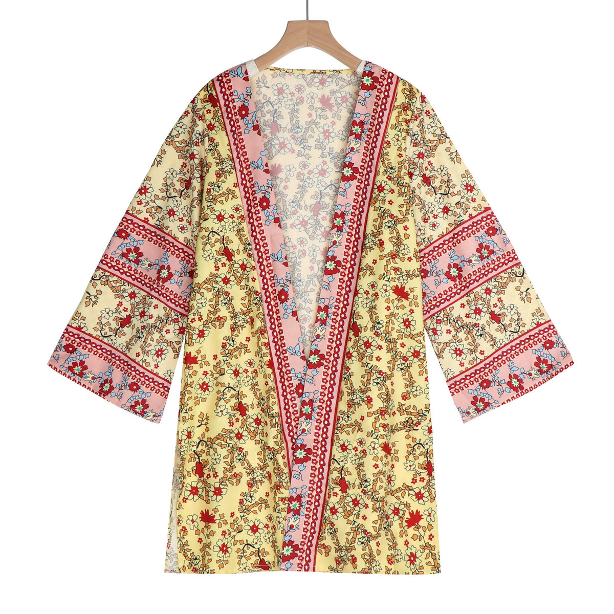 Cardigan Women Bohemian Floral Printed Blouse Open Front Loose Beach Tops Vintage Long Sleeve - MERGE.DAY.1.FREESTYLE