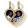 magnetic necklace for couples custom heart photo pendant - MERGE.DAY.1.FREESTYLE