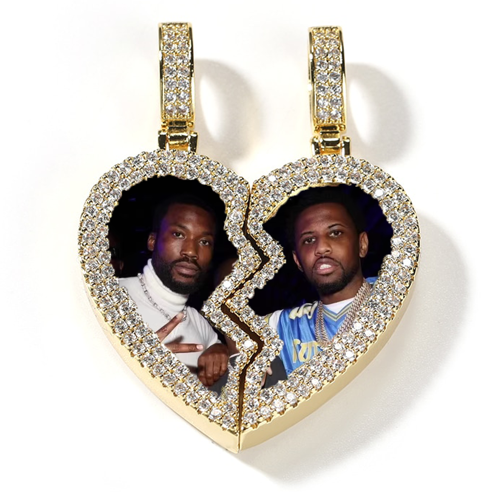 Broken Heart Photo Magnetic Frame Pendant 2 Pictures Hiphop Jewelry - MERGE.DAY.1.FREESTYLE