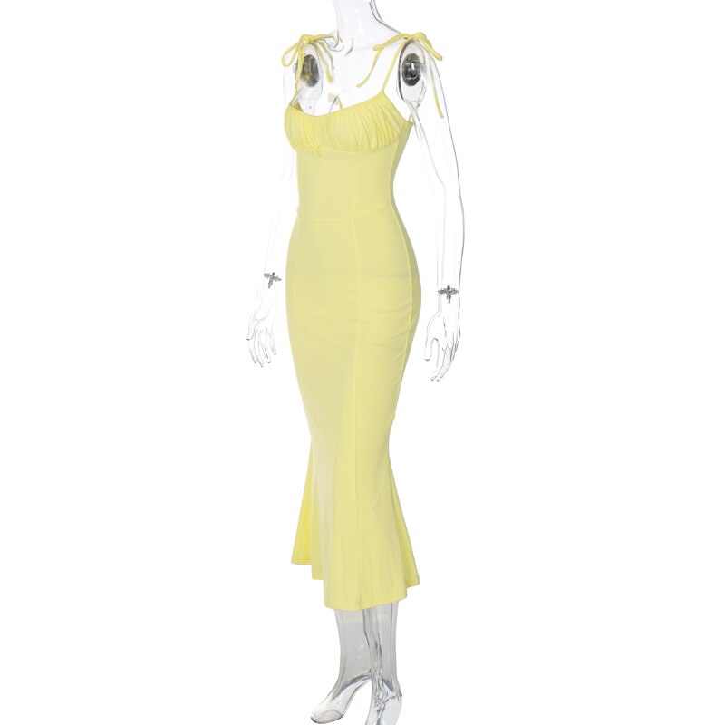 Folds Sleeveless Slips Bandage Solid Maxi Prom Dress Sexy Bodycon Summer - MERGE.DAY.1.FREESTYLE