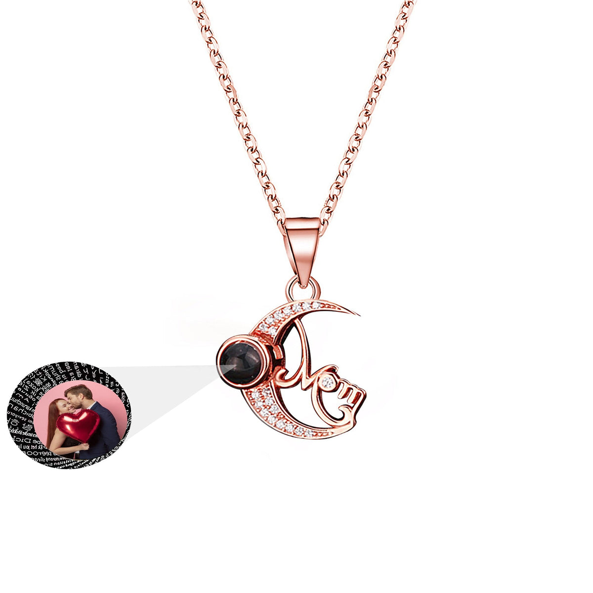 Customizable photo of the moon Projection Necklace Pendant Jewelry - MERGE.DAY.1.FREESTYLE