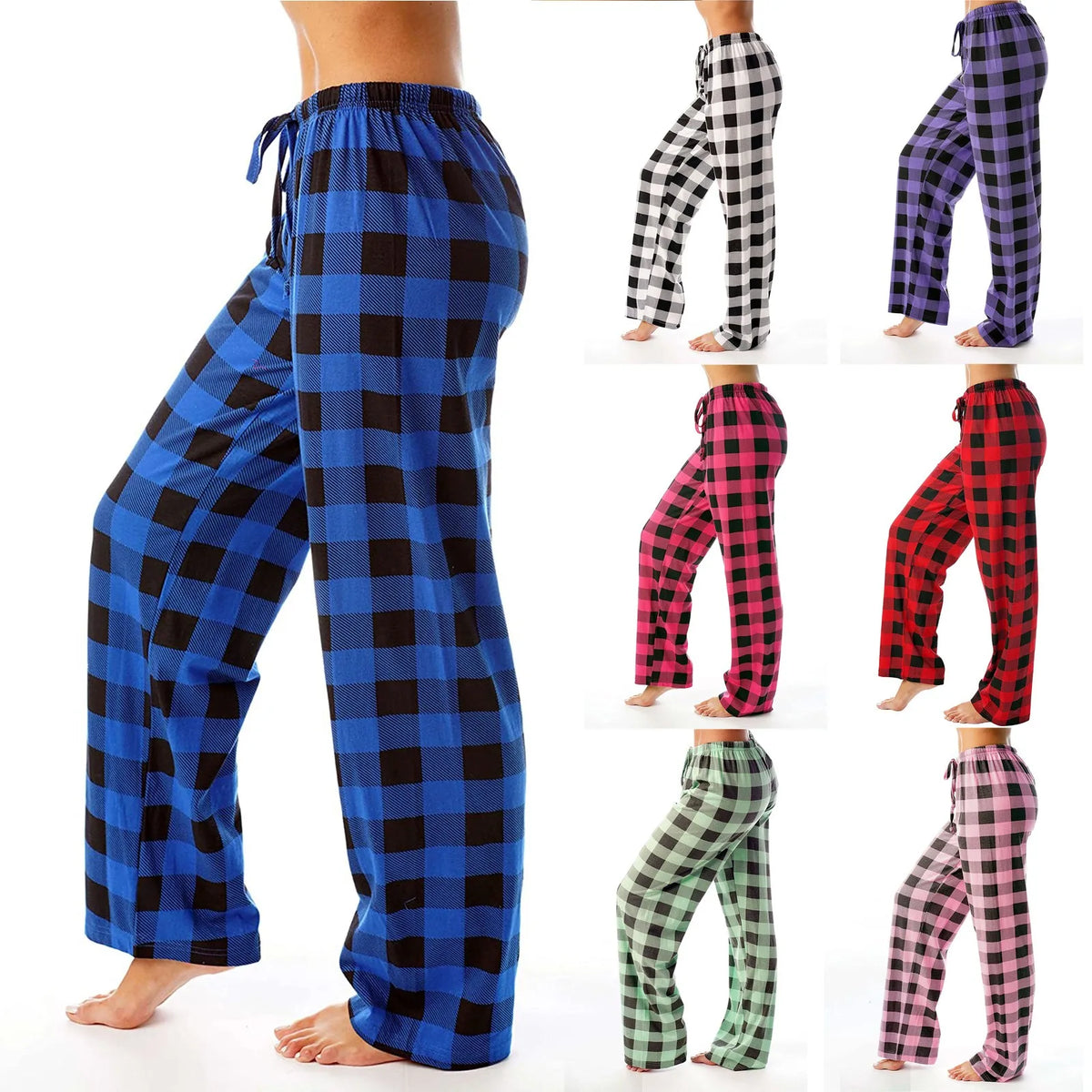 Women Christmas Pajama pants Autumn Winter Plaid Printed Pants - MERGE.DAY.1.FREESTYLE