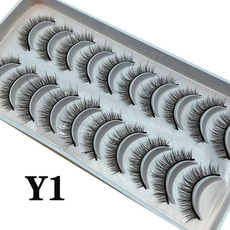 Strip Lashes 10-pairs Fluffy Mink Lashes 3D False Volume Eyelashes - MERGE.DAY.1.FREESTYLE