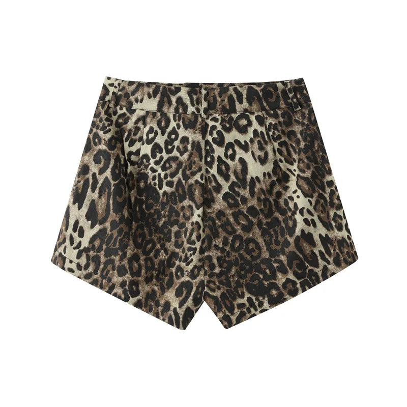 Leopard Print Shorts Women Denim Short Pants - MERGE.DAY.1.FREESTYLE