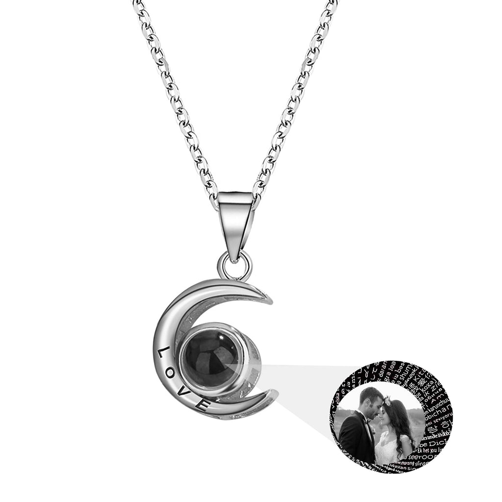 Personality Moon Necklace With Customizable Photo Romantic Gift - MERGE.DAY.1.FREESTYLE