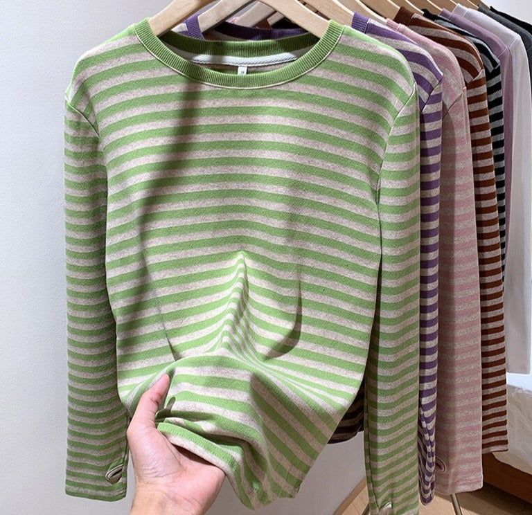 Casual O-neck Women Striped T-shirts Spring Summer Short Sleeve Loose Female Tops - MERGE.DAY.1.FREESTYLE