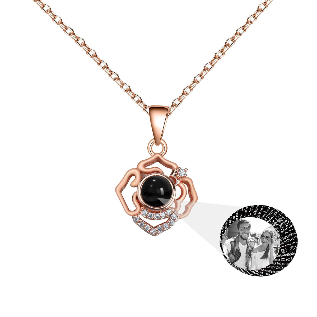 Petals for customized photos Necklace Wedding Romantic Memory Projection Necklace - MERGE.DAY.1.FREESTYLE