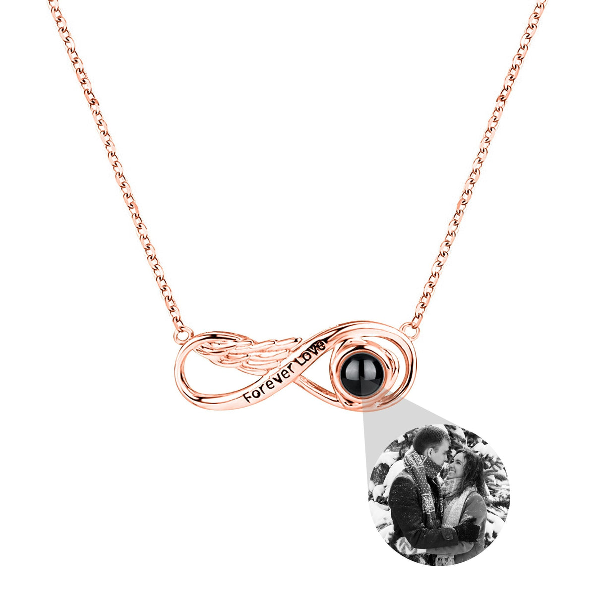 Angel wings with customizable photos Projection Necklace Pendant Jewelry - MERGE.DAY.1.FREESTYLE
