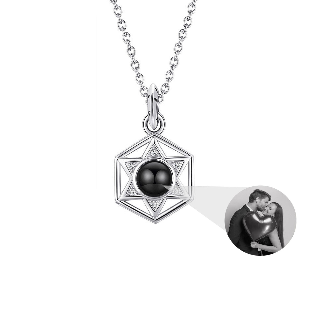 Six Stars Couple with Customized Photos Projection Necklace Pendant Jewelry - MERGE.DAY.1.FREESTYLE