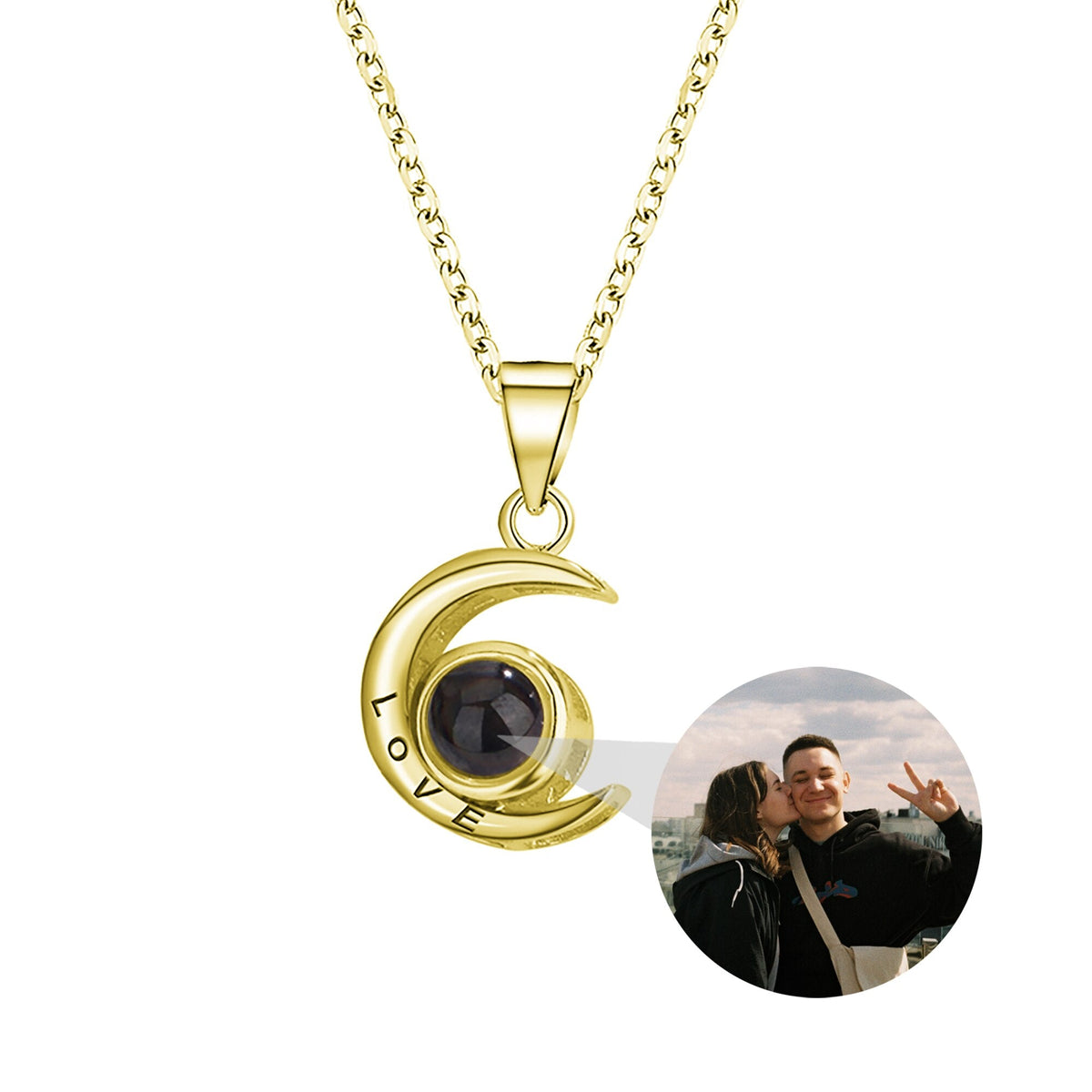 Custom Projection Photo Necklace Star Moon Necklace - MERGE.DAY.1.FREESTYLE