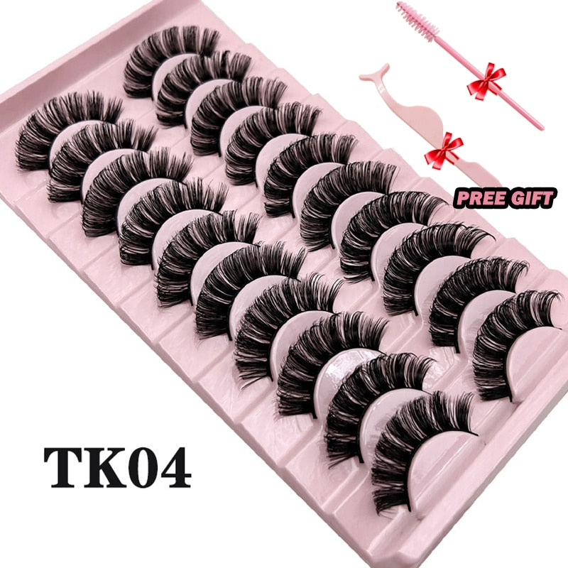 Strip Lashes 10-pairs Fluffy Mink Lashes 3D False Volume Eyelashes - MERGE.DAY.1.FREESTYLE