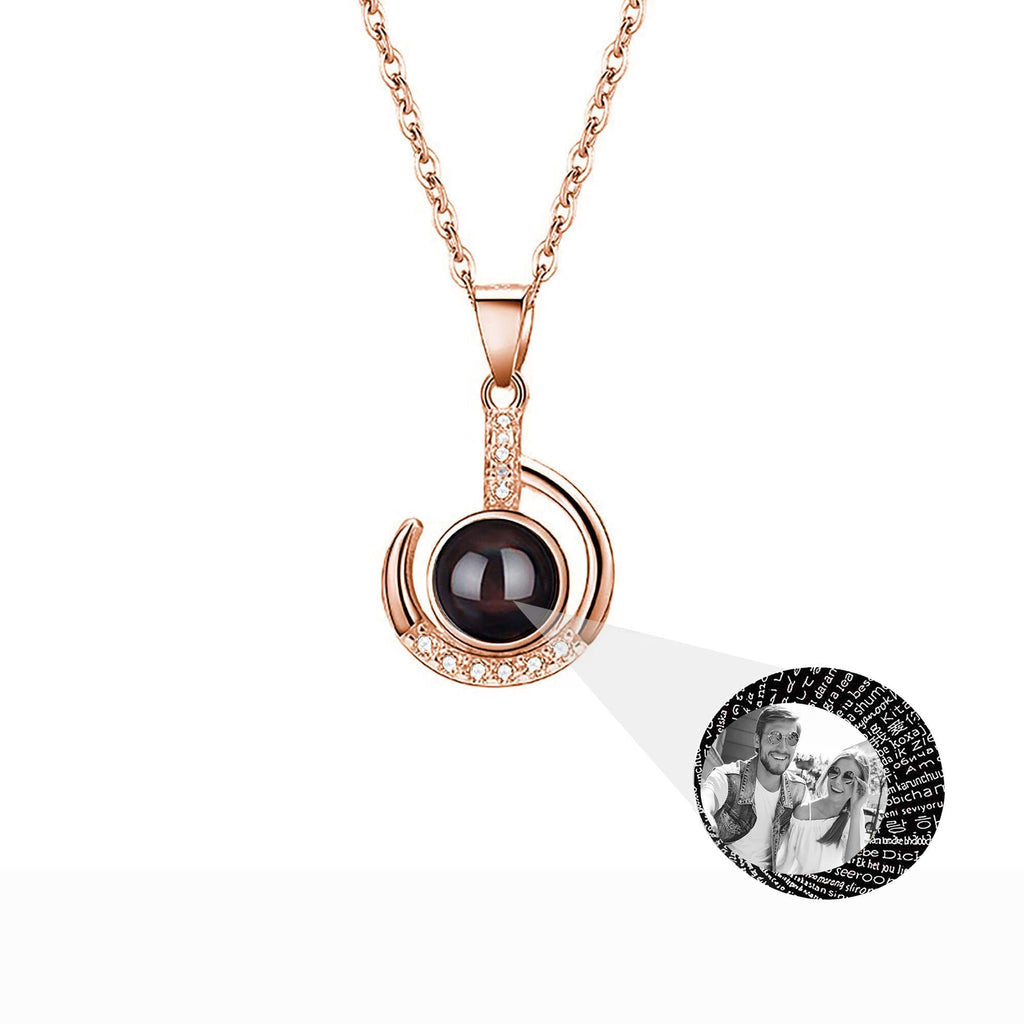 Customizable photo Silver 925 Necklace 100 Languages I Love You Projection Pendant - MERGE.DAY.1.FREESTYLE