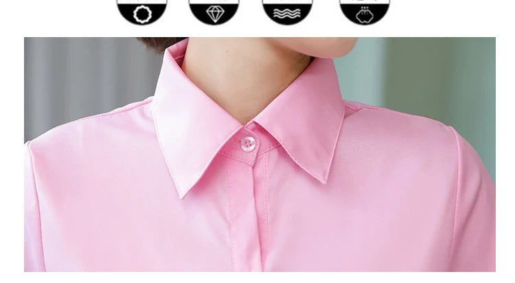 Polyester Cotton Shirts for Women Long Sleeve Blouse - MERGE.DAY.1.FREESTYLE