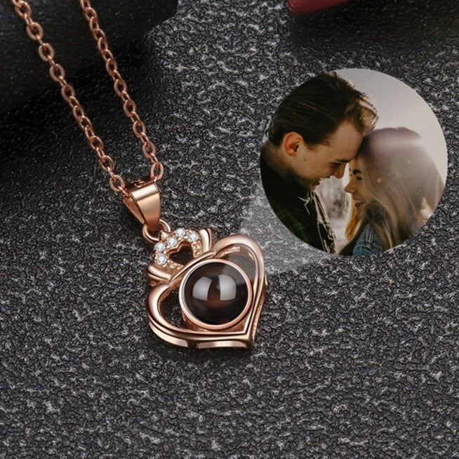 Customized Projection Necklace Heart Photo Projection Necklace for Women Girl Friend Ladies Gifts - MERGE.DAY.1.FREESTYLE