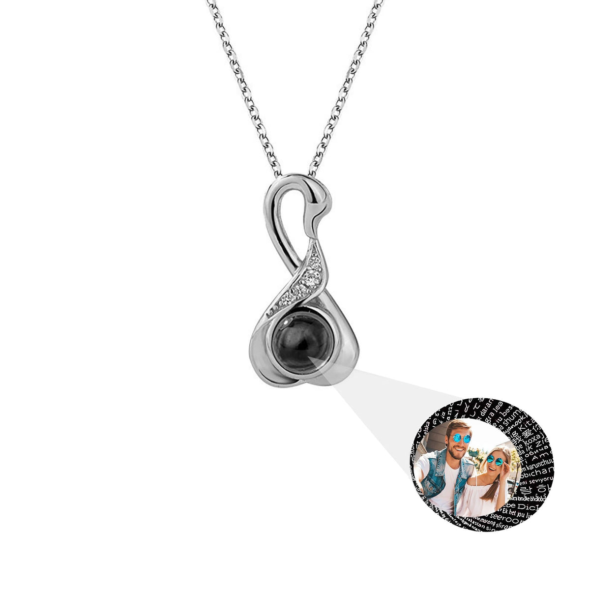 Love Swan with Customized Photos Projection Necklace Pendant Jewelry - MERGE.DAY.1.FREESTYLE