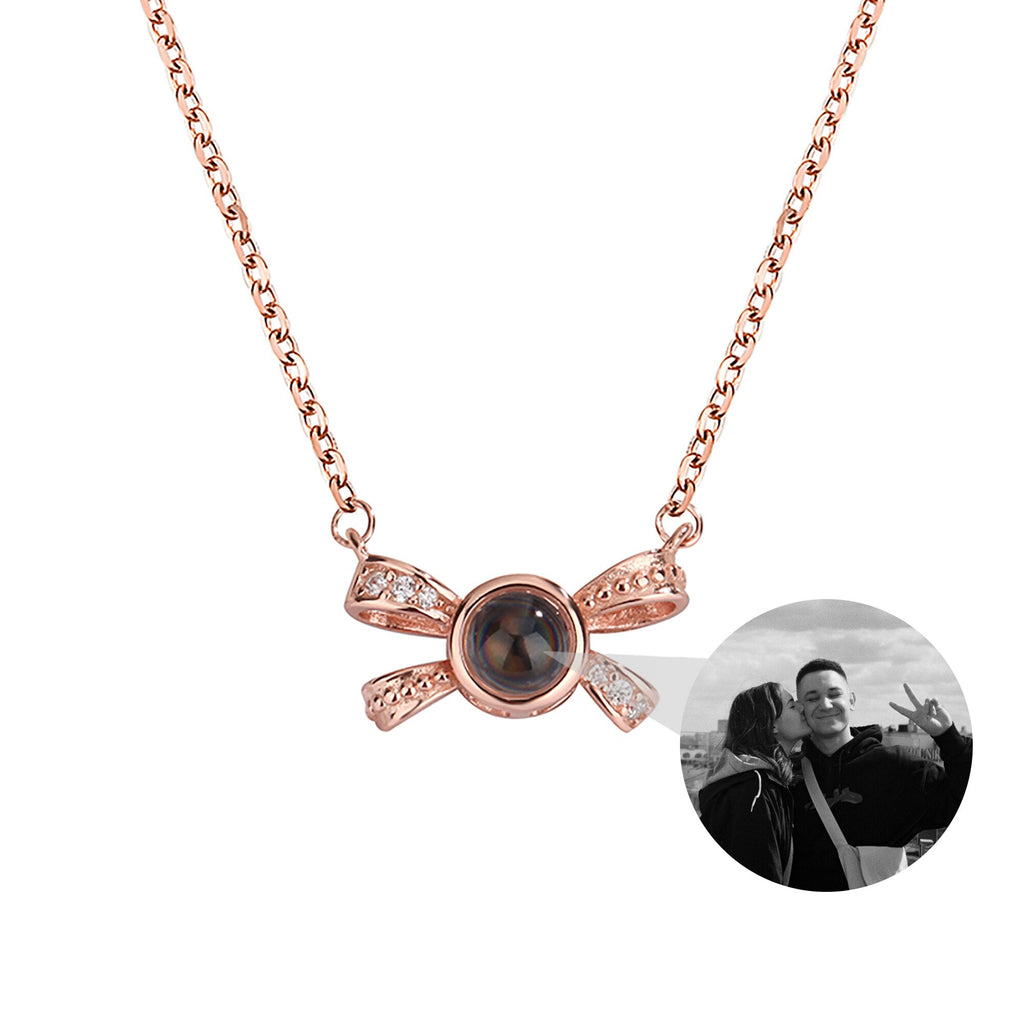 Customized photo bow necklace Projection Necklace Personality Photo Creative Pendant - MERGE.DAY.1.FREESTYLE