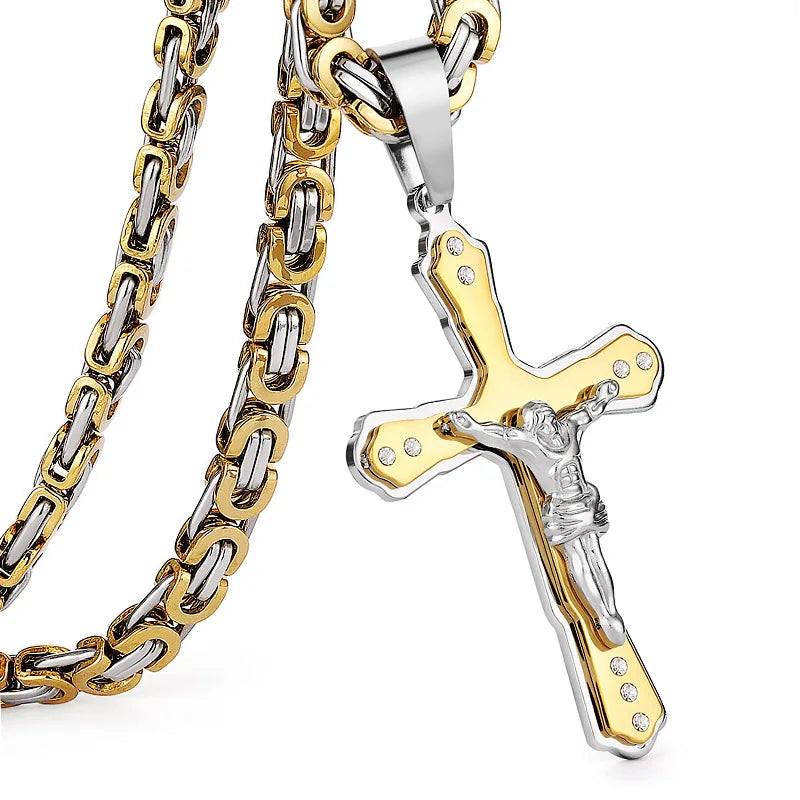 mens gold Jesus Christ Holy chain necklace - MERGE.DAY.1.FREESTYLE