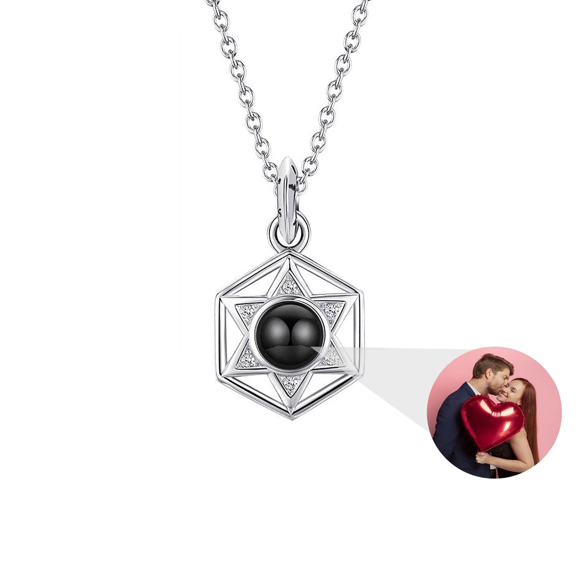 Six Stars Couple with Customized Photos Projection Necklace Pendant Jewelry - MERGE.DAY.1.FREESTYLE