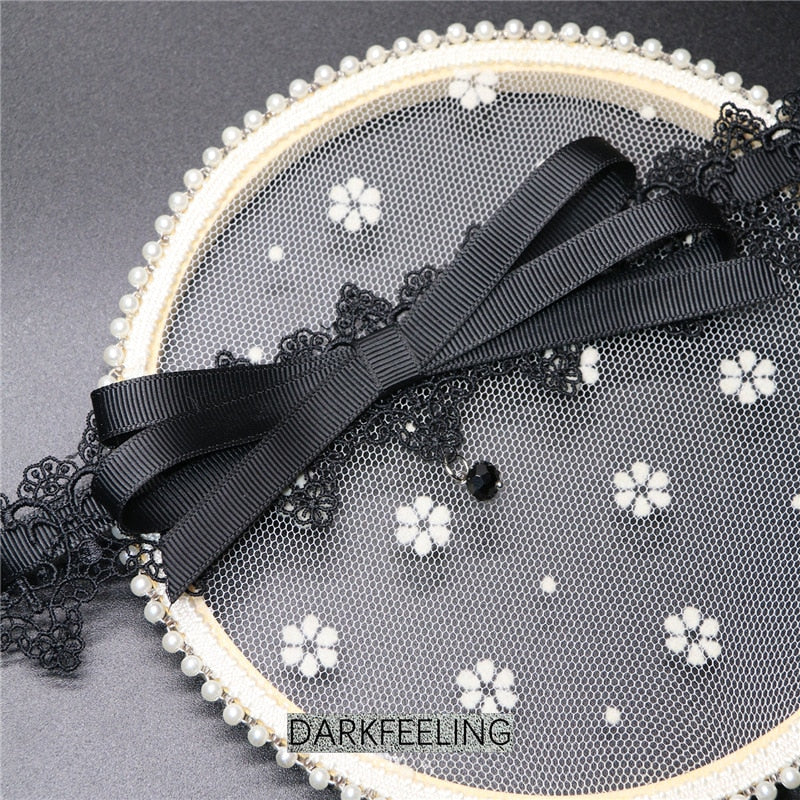 Bowknot Dark Girl Black Lace Choker Necklace Harajuku Punk Gothic Loli Cute Collar - MERGE.DAY.1.FREESTYLE