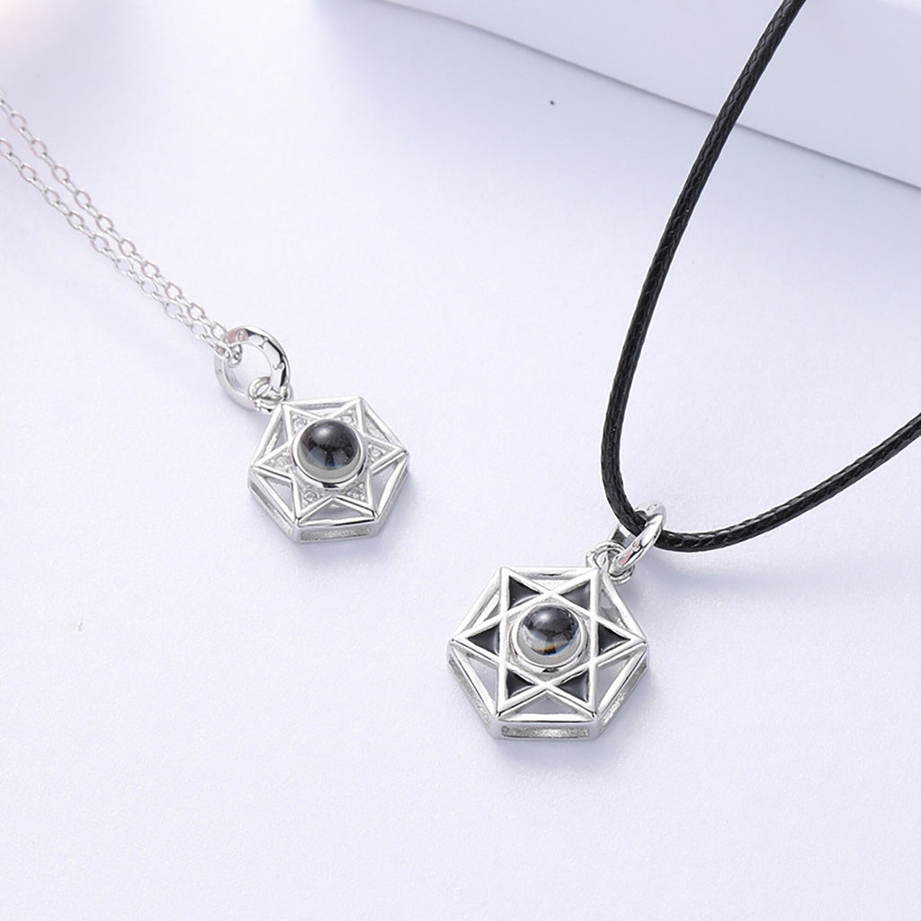 Six Stars Couple with Customized Photos Projection Necklace Pendant Jewelry - MERGE.DAY.1.FREESTYLE