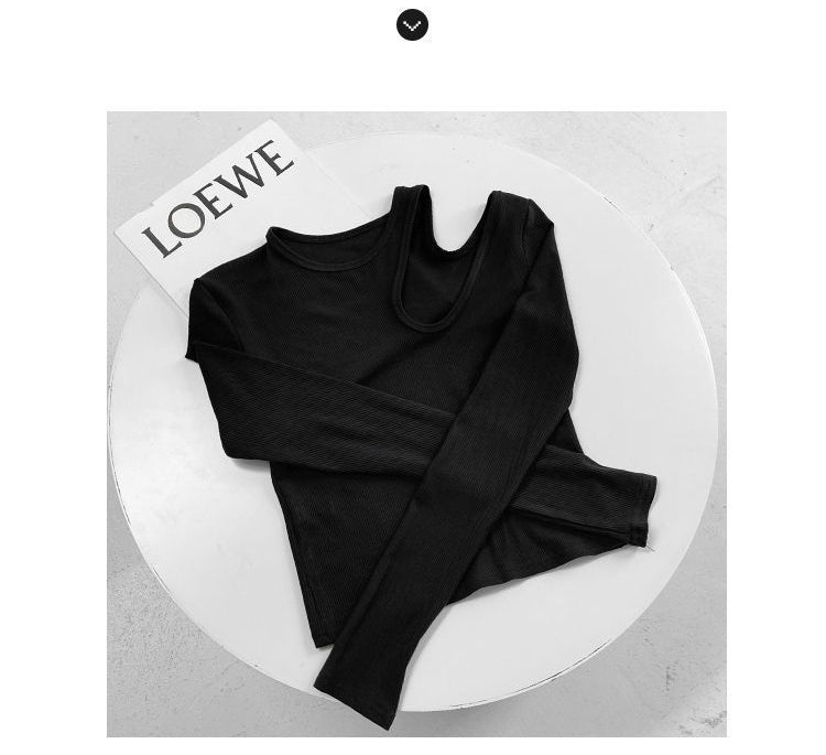 Hollow T-shirt Women Fashion Slim Y2K Cropped Tops Off Shoulder Long Sleeve Tees Woman - MERGE.DAY.1.FREESTYLE