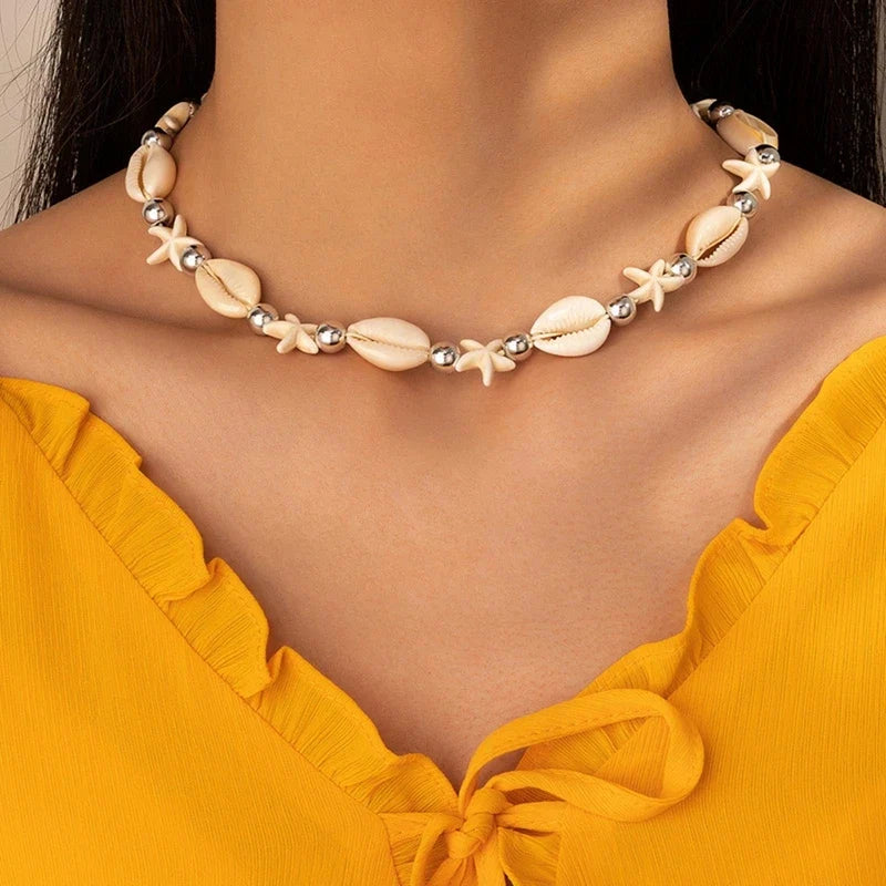 Fashion Rope Chain Natural Shell Choker Necklace - MERGE.DAY.1.FREESTYLE