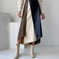 Patchwork Irregular PU Leather Skirts Women Elastic High Waist Female A-line Skirts - MERGE.DAY.1.FREESTYLE