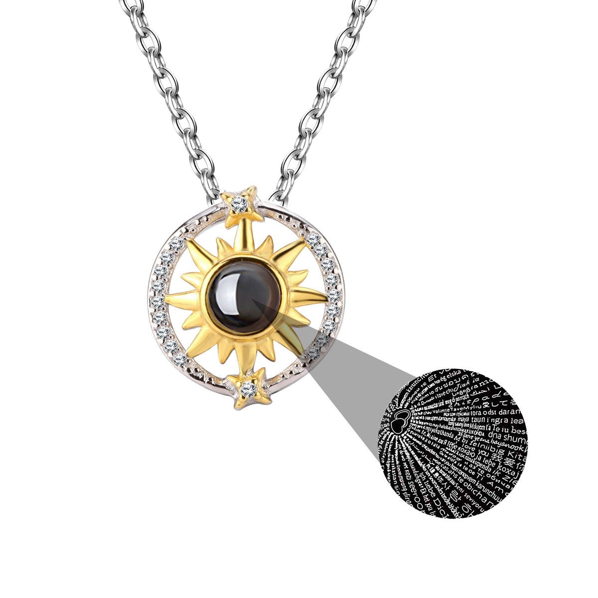 Customizable photo sunflower Projection Necklace Pendant Jewelry - MERGE.DAY.1.FREESTYLE