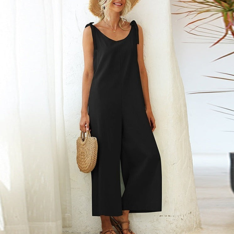 Women's Overalls 2022 Wide Leg Jumpsuit for Women Summer Cotton Backless Romper - MERGE.DAY.1.FREESTYLE
