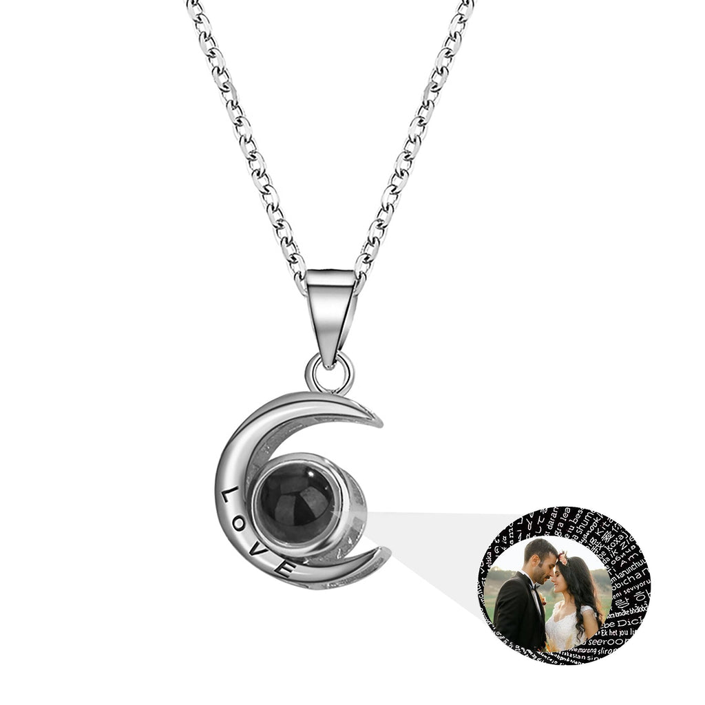 Personality Moon Necklace With Customizable Photo Romantic Gift - MERGE.DAY.1.FREESTYLE