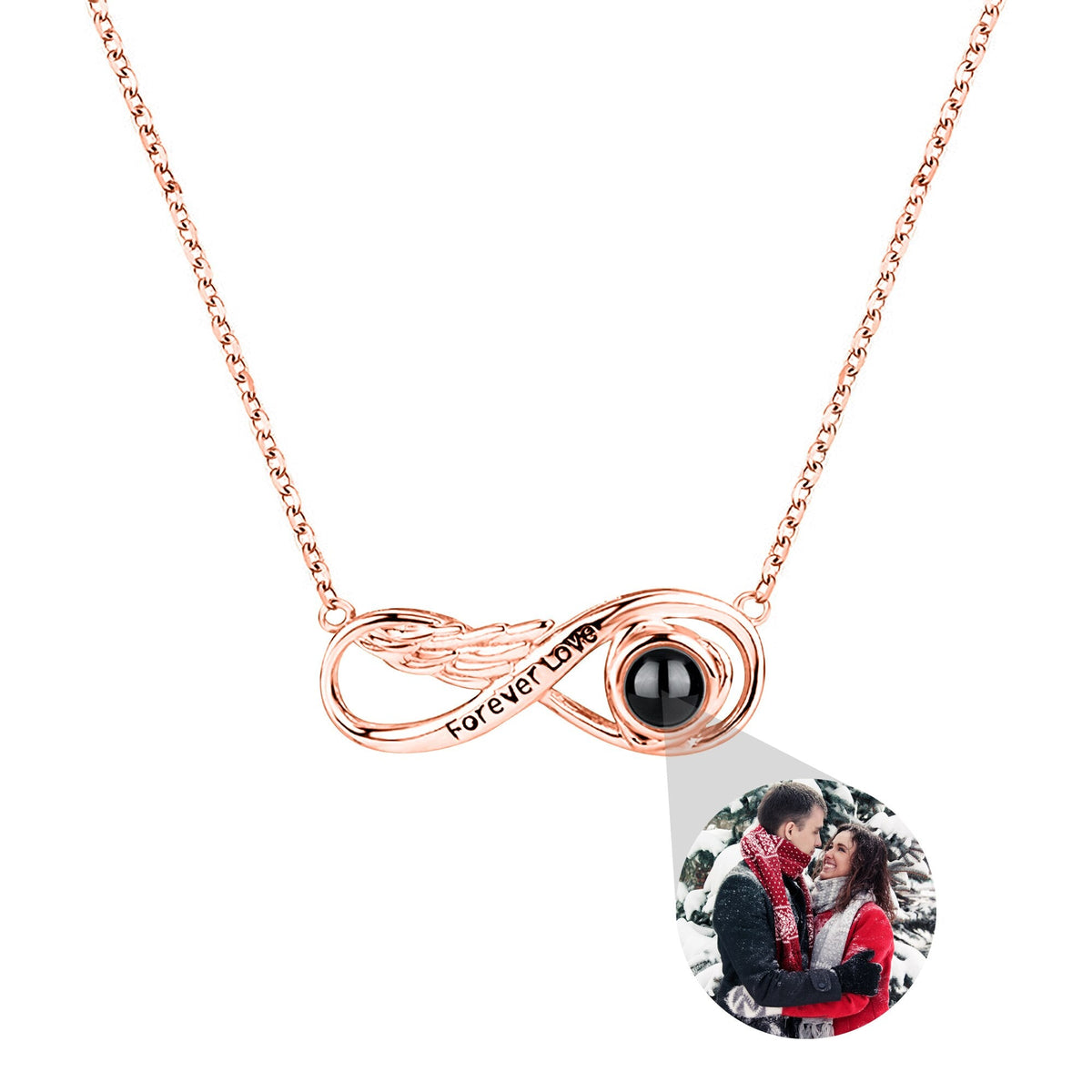Angel wings with customizable photos Projection Necklace Pendant Jewelry - MERGE.DAY.1.FREESTYLE
