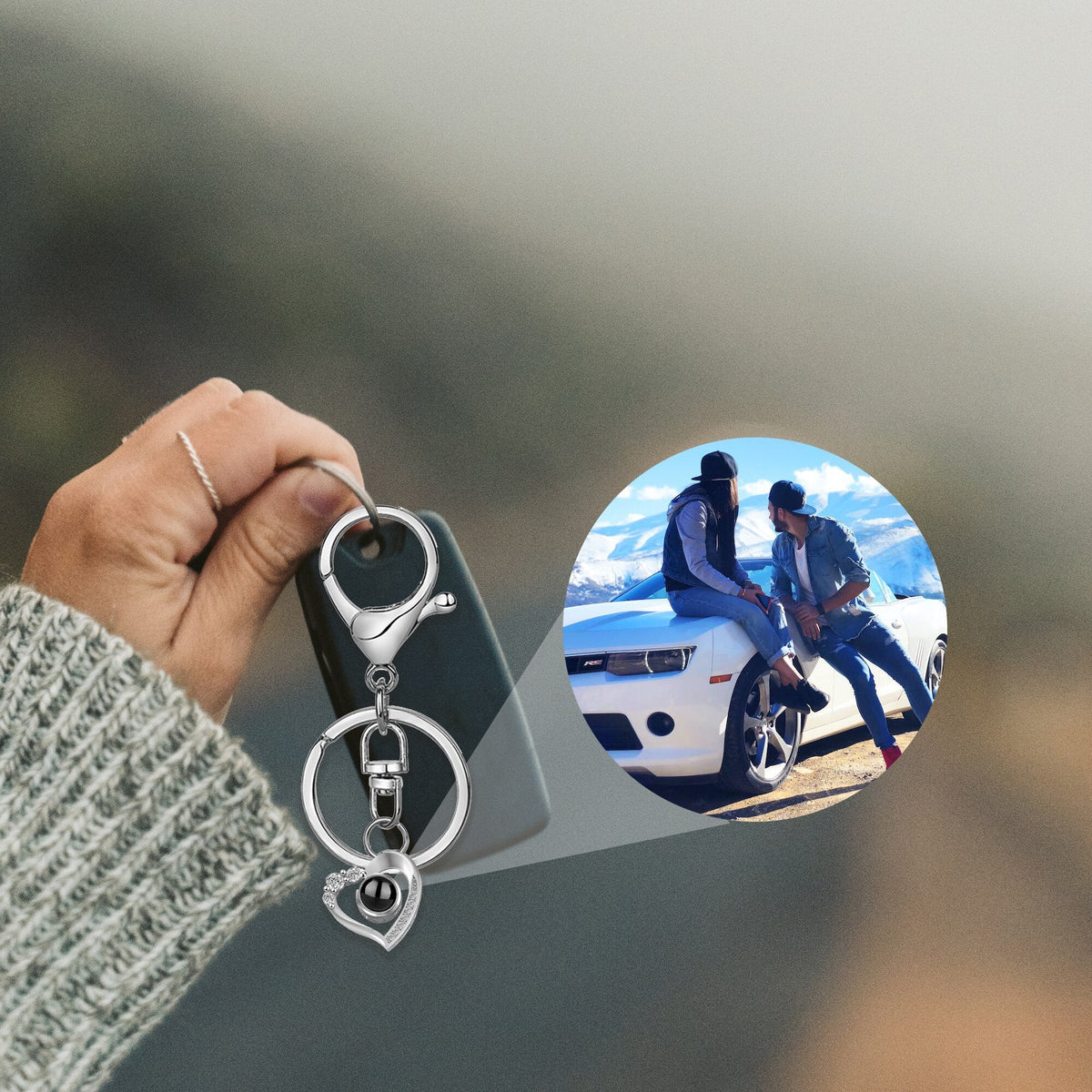 Custom Photo Projection Keychain Simple Style love Projection Keychain - MERGE.DAY.1.FREESTYLE