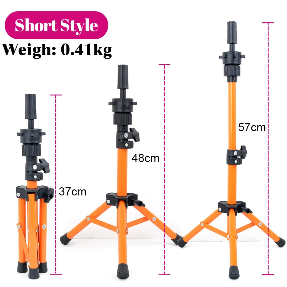 21-24inch Canvas Block Head Mannequin Wig Head Wig Stand Tripod with Head, Mannequin Head Wig Display Styling Head With Stand - MERGE.DAY.1.FREESTYLE