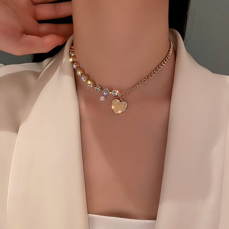 Metal Love Heart Cupid Pendants Female Clavicle Chain Light Luxury Niche Design Necklace - MERGE.DAY.1.FREESTYLE