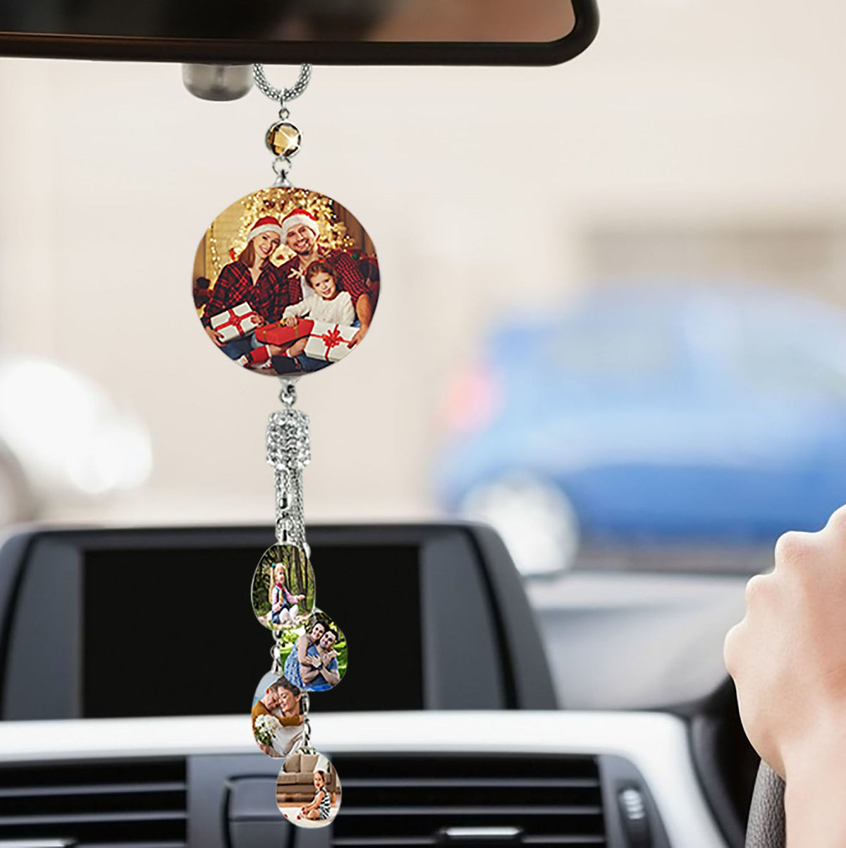 Customizable photo Car Rearview Mirror Pendant Car Interior Modeling Crystal Ball Ornaments - MERGE.DAY.1.FREESTYLE