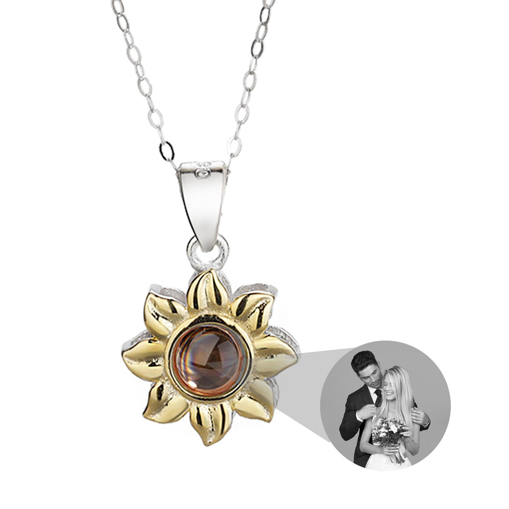 Custom SunFlower Projection Necklace Personalized Lover Keepsake Jewelry - MERGE.DAY.1.FREESTYLE