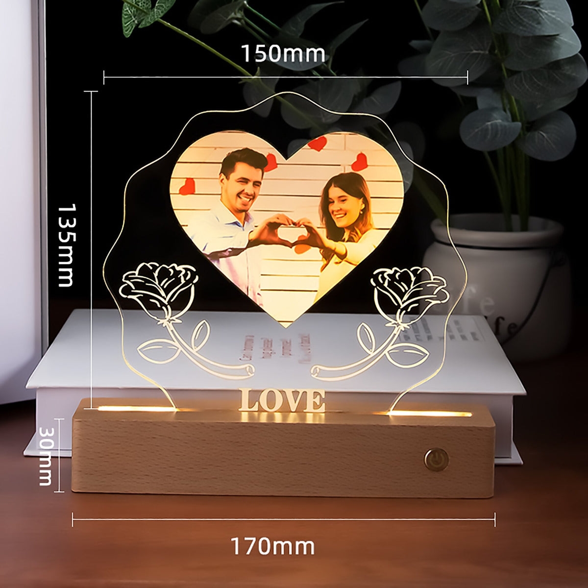 3D Love Lamp Acrylic LED Night Light Customized Photos Valentines Day Gift - MERGE.DAY.1.FREESTYLE