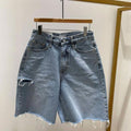 Spring Summer Loose Ripped Holes Ladies Wide Leg Jeans Shorts - MERGE.DAY.1.FREESTYLE
