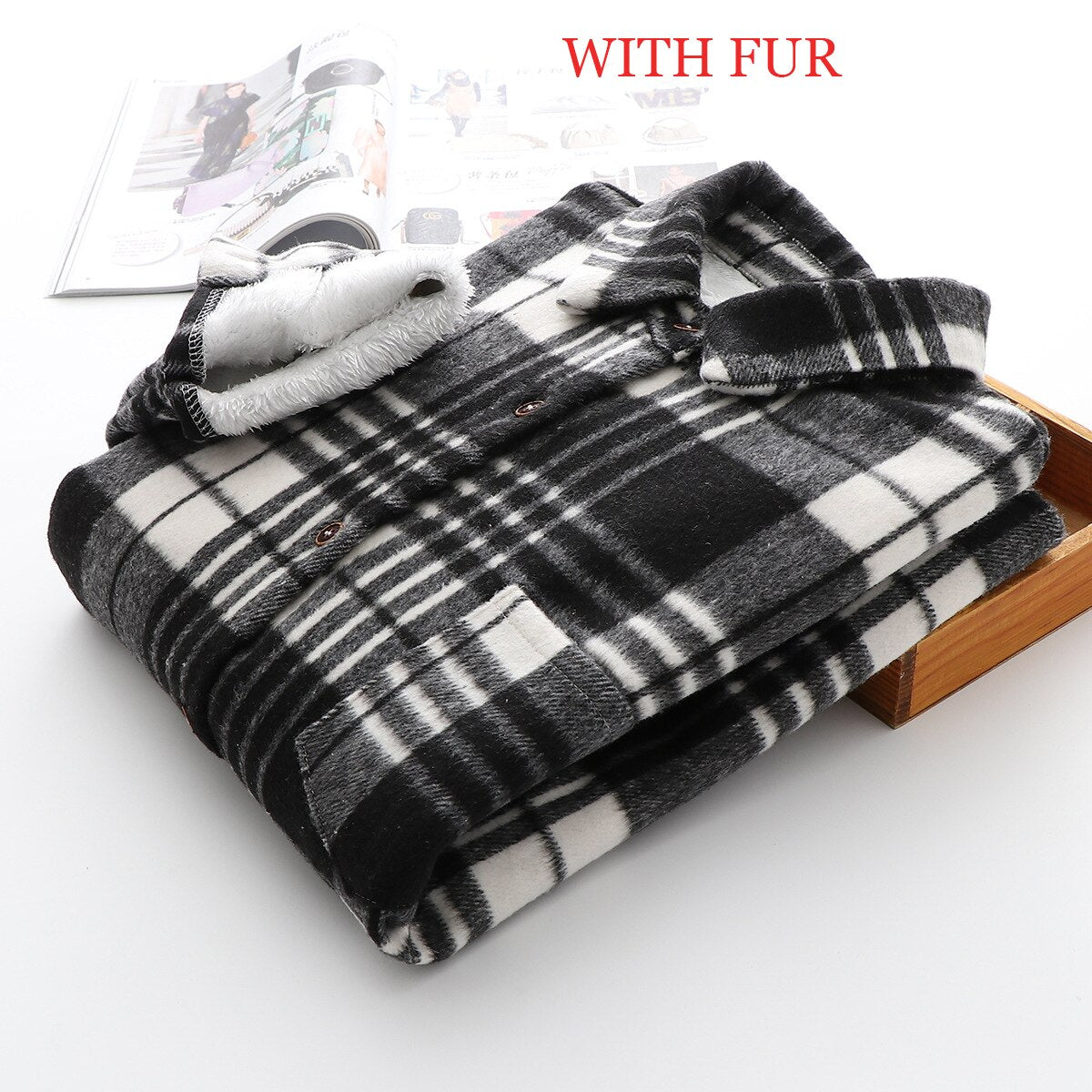 Velvet Thicken Plaid Shirts Blouses Autumn Winter Warm Shirts - MERGE.DAY.1.FREESTYLE
