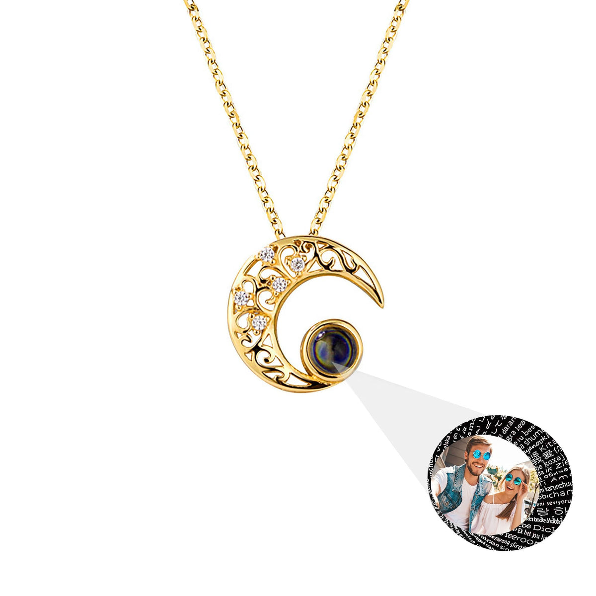 Custom Projection Photo Necklace Trendy Star Moon Necklace for Women Fashion Jewelry - MERGE.DAY.1.FREESTYLE