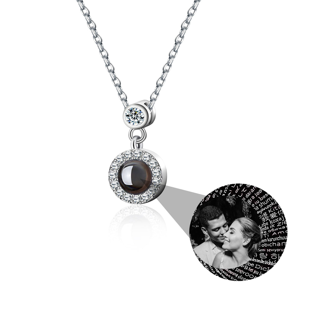Customizable Photo Projection Necklace Couple Girlfriend Couple Jewelry - MERGE.DAY.1.FREESTYLE