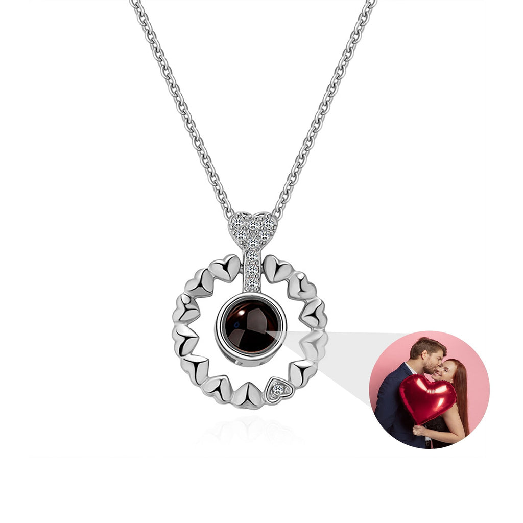 Love projection necklace with customizable photos Necklace Heart Pendant - MERGE.DAY.1.FREESTYLE
