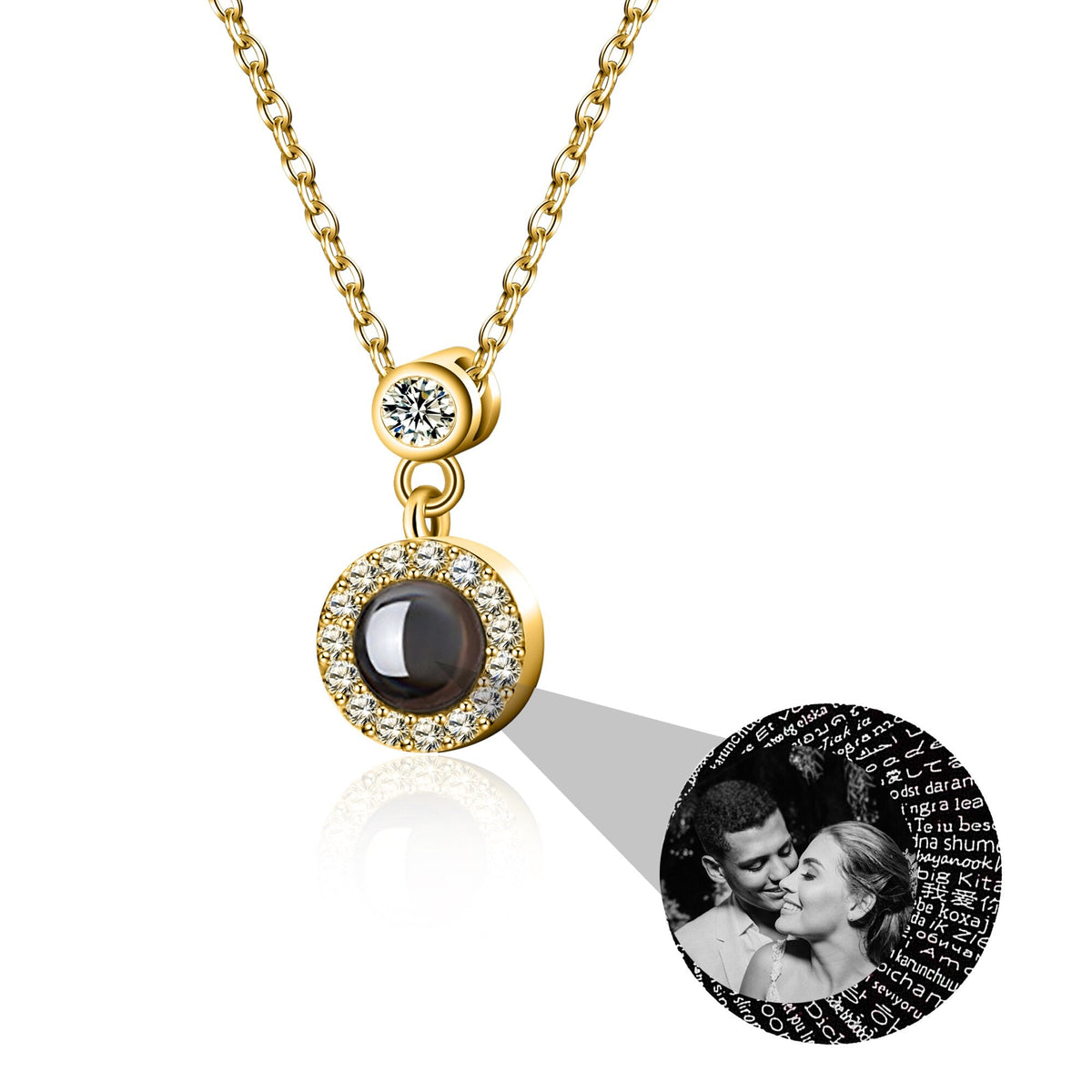 Customizable Photo Projection Necklace Couple Girlfriend Couple Jewelry - MERGE.DAY.1.FREESTYLE