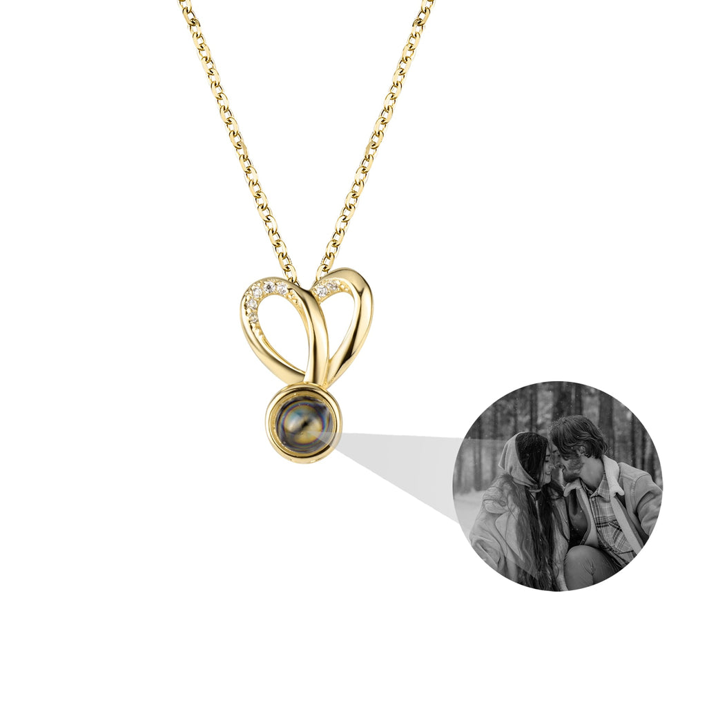 Personalized Photo Projection Necklace Sweet Crystal Rabbit Ears Pendant Necklaces - MERGE.DAY.1.FREESTYLE