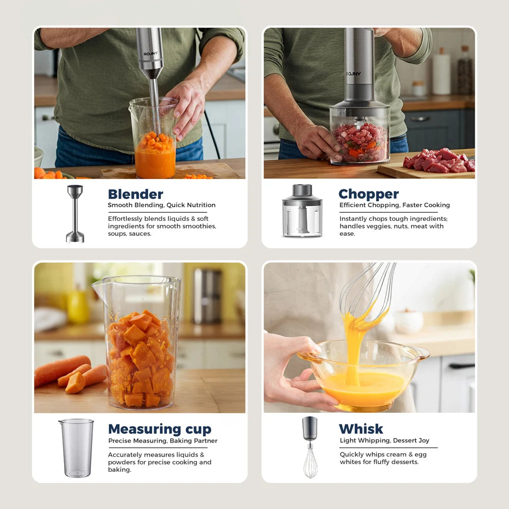 Variable Speed Hand Blender, 1000W Immersion Blender Stainless Steel Stick Mixer for Home Food Processing - MERGE.DAY.1.FREESTYLE