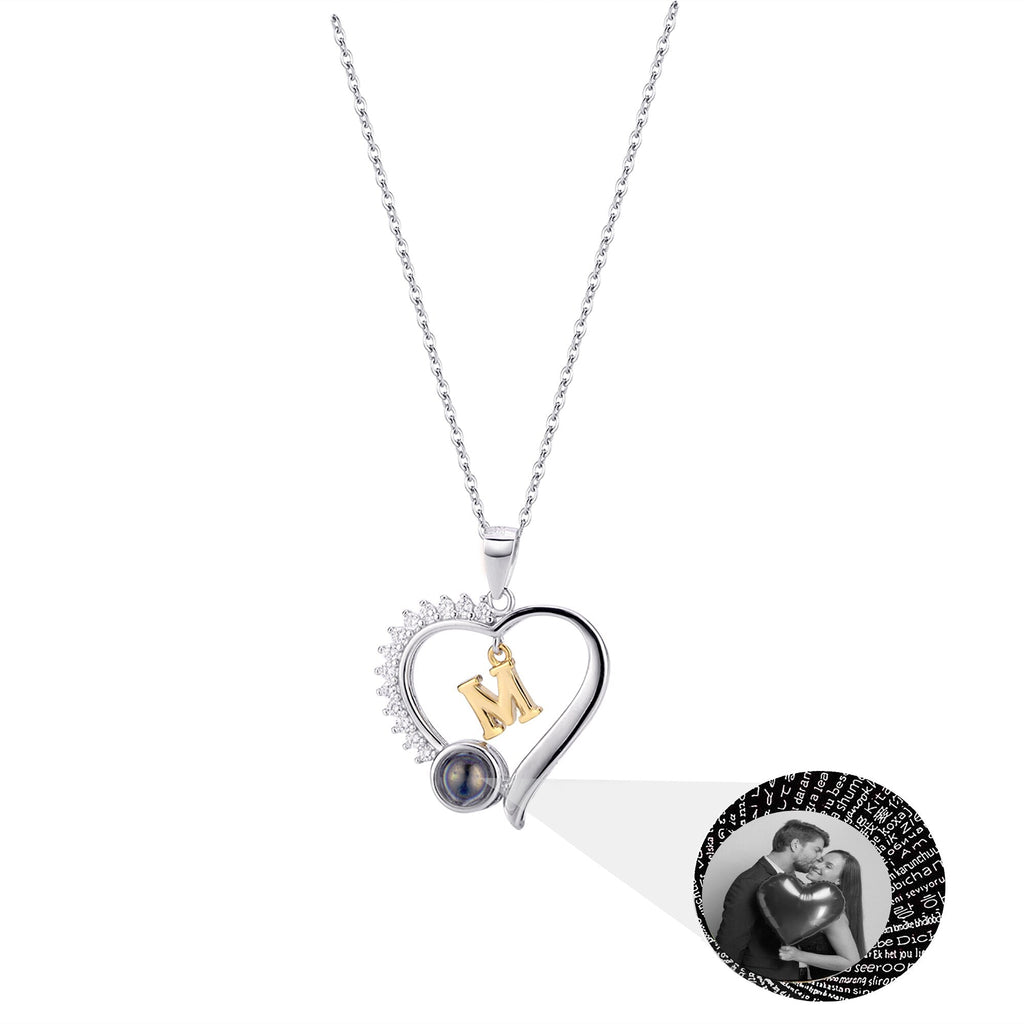 letter necklace Simple Heart Shaped Photo Custom Projection Necklace - MERGE.DAY.1.FREESTYLE